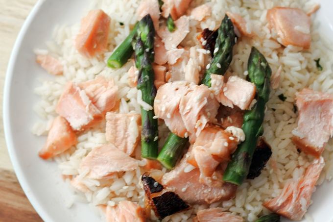 Teriyaki Salmon Salad overhead