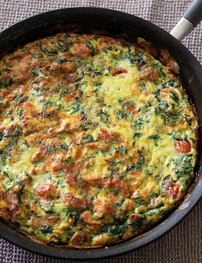 Leftover Ham & Spinach Frittata