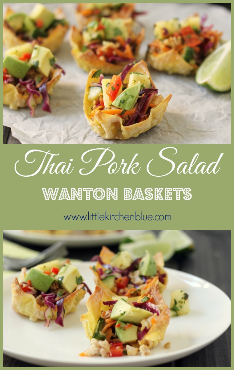 Thai Pork Wonton Baskets with Pineapple Salsa